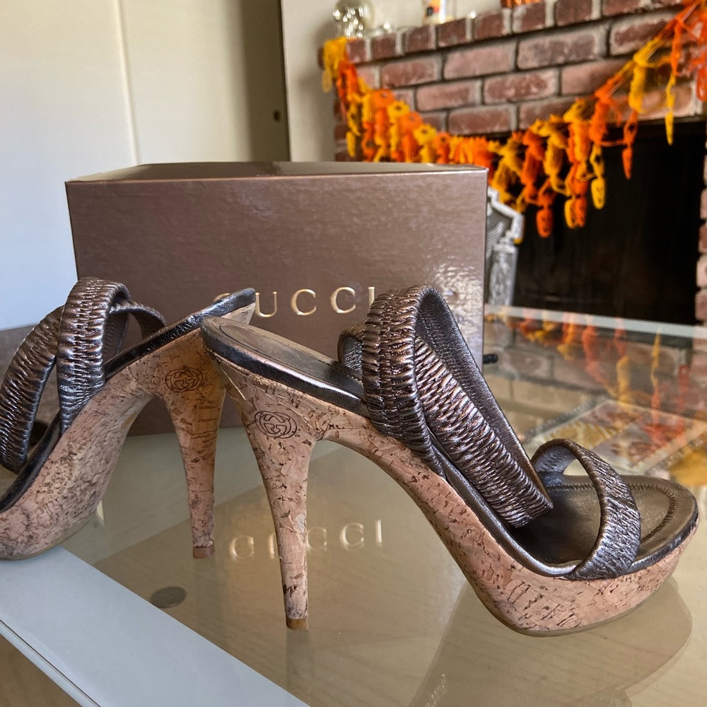 Gucci Pelle S Gomma Sasso Bronze Platforms